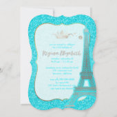 キンチェアニェラ/エッフェル/青/プリンセス/王冠 招待状 (裏面)