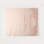 キンチェアニェラ ピンク ローズゴールド フォトブース バックドロップ タペストリー (正面(横))