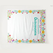 キンチェアニェラ 誕生日パーティー フォトブース 背景 花 タペストリー (正面(横))