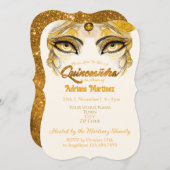 キンチェアニエラ 招待状 ゴールド グリッター (正面/裏面)