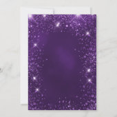 キンチェアネラのパープルグリッターのドレスとティアラ 招待状 (裏面)