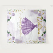 キンチェアネラ背景 紫 花のドレス タペストリー (正面(横))