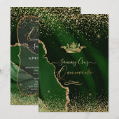 キンチェアネラ エメラルドグリーン アゲート 偽ゴールド ダスト 招待状 (正面/裏面)