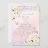 キンチェアネラ ホログラフィック マリポサ ブラッシュ ピンクのドレス 招待状 (正面)