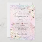 キンチェアネラ ホログラフィック マリポサ ブラッシュ ピンクのドレス 招待状 (裏面)