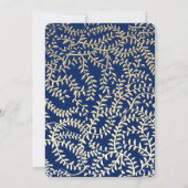 キンチェアネラ ロイヤルブルーとゴールドのプリンセス モノグラム 招待状 (裏面)