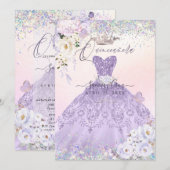 キンチェアラ ホログラフィック ドリーム ダスティ パープル ドレス 招待状 (正面/裏面)