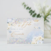 キンチェアーおめでとう日付ホログラム紙吹雪 招待状 (スタンド正面)