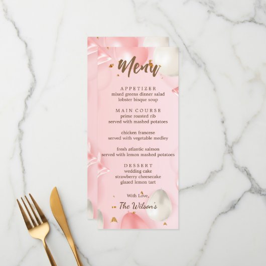 キンチェニェラお祝い編集可能 メニュー (正面/裏面インサイチュ)