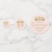 キンチェニェラの写真と金ゴールドクラウンMis XV赤面ピンク コンフェッティ (裏面)