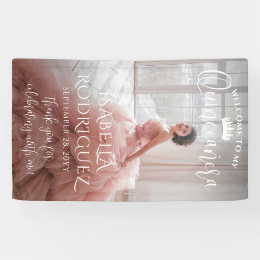 キンチェニェラへようこそ&ありがとう大きモダンな写真 横断幕 (横)