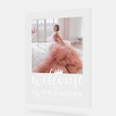 キンチェニェラへようこそ&サンキューシックモダン写真 アクリルサイン (傾斜)