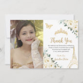 キンチェニェラアイボリーフローラパリ16誕生日写真 サンキューカード (正面)
