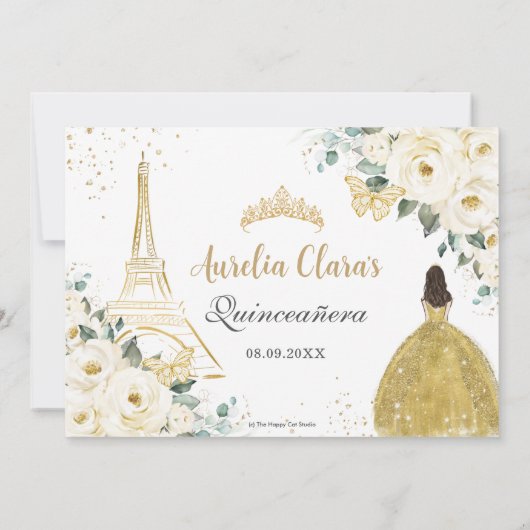 キンチェニェラアイボリーフローラパリ16誕生日写真 サンキューカード (裏面)