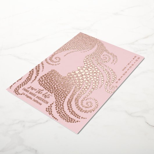 キンチェニェラシルエットバラ金ゴールド救ハート日付 箔シーズンカード (回転した状態)