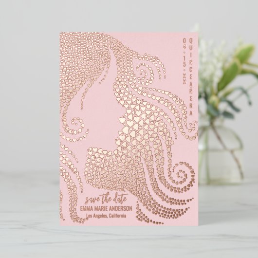 キンチェニェラシルエットバラ金ゴールド救ハート日付 箔シーズンカード (立ち正面)