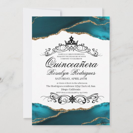 キンチェニェラターコイズ瑪瑙フォト15日 招待状 (正面)