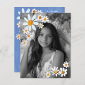 キンチェニェラデイジーブーケハン絵を描ドカスタムの写真 招待状 (正面/裏面)