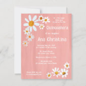 キンチェニェラデイジーブーケハン絵を描ドカスタムの写真 招待状 (裏面)