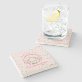 キンチェニェラバラピンクお祝いの恩恵 ストーンコースター (横)