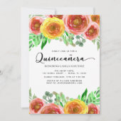 キンチェニェラフローラ水彩花の緑 招待状 (正面)