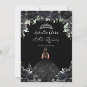 キンチェニェラブラックフローラフラワーガールドレスシルバー 招待状 (裏面)