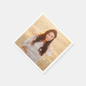 キンチェニェラ写真とモダントレンディーの白いスクリプト スタンダードカクテルナプキン (角)