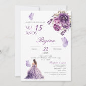 キンチェニェラ招待状の紫色の花 招待状 (正面)