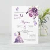 キンチェニェラ招待状の紫色の花 招待状 (スタンド正面)