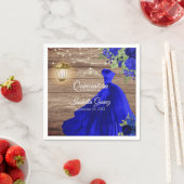 キンチェニェラ木とダークブルーの花 スタンダードカクテルナプキン (インサイチュ)