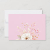 キンチェニェラ赤面ピンクフローラバタフライRsvpカード 出欠カード (裏面)