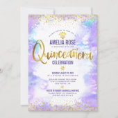 キンチェニェラ金箔パープルウォーターエレガントカラー 招待状 (正面)