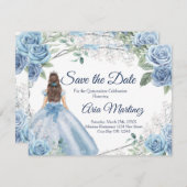 キンチェニェラ15アノスダスティブルー日付を保存 サンキューカード (正面/裏面)