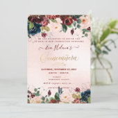 キンチェニェラ、赤面水彩フラワーズディサングリア 招待状 (スタンド正面)