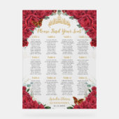 キンチェニェラXVレッドローズフローラ金ゴールドシーティングシート アクリルサイン (正面)