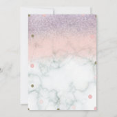 キンチェ 偽物 グリッター ドット ゴールド ピンク マーブル 招待状 (裏面)