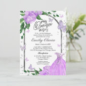 キンチャネラの蝶のラベンダードレス スペイン語 招待状 (スタンド正面)