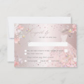 キンチャネラの返信（RSVP） ブッシュピンクのドレス スイートピー 招待状 (裏面)