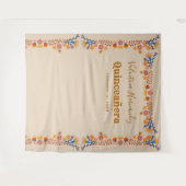 キンチャネラパーティー写真用背景 メキシカンフラワーズ タペストリー (正面(横))