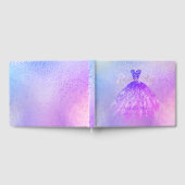 キンチャネラプリンセスグリッターのドレス、パープルバイオレット ゲストブック (全面)