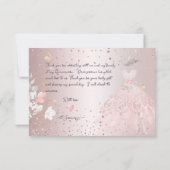 キンチャネラ感謝祭 ブラッシュ グリッター ドレス 招待状 (裏面)