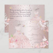 キンチャネラ感謝祭 ブラッシュ グリッター ドレス 招待状 (正面/裏面)