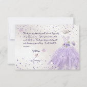 キンチャネラ感謝祭 紫グリッター ドレス 招待状 (裏面)