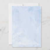 キンチャネラ招待状 スペイン語 青いドレス 花模様 招待状 (裏面)