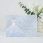キンチャネラ お礼 グリッター シルバー ベビーブルー 招待状 (スタンド正面)