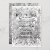 キンチャネラ ウィンター ワンダーランド シルバー スパークル 招待状 (正面/裏面)