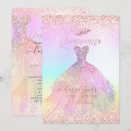 キンチャネラ コットンキャンディ ローズゴールド プリンセス クラウン 招待状