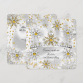 キンチャネラ ゴールド シルバー スノー ウィンター ワンダーランド 招待状 (正面/裏面)