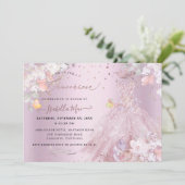 キンチャネラ ダスティーローズ グリッター ドレス スイートピー 招待状 (スタンド正面)
