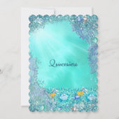 キンチャネラ ティールブルー 海の宝石 誕生日パーティー 招待状 (裏面)